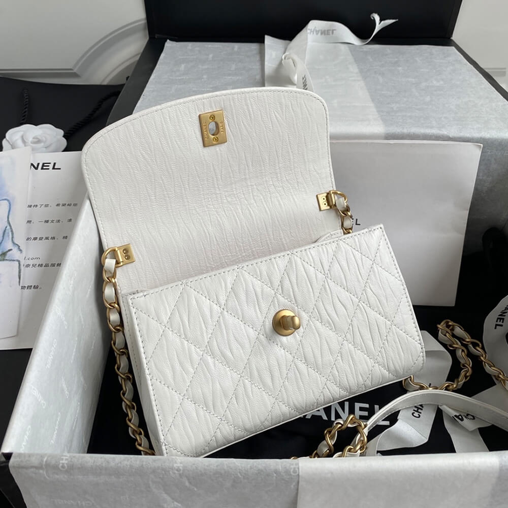 Ch*el mini flap bag with top handle