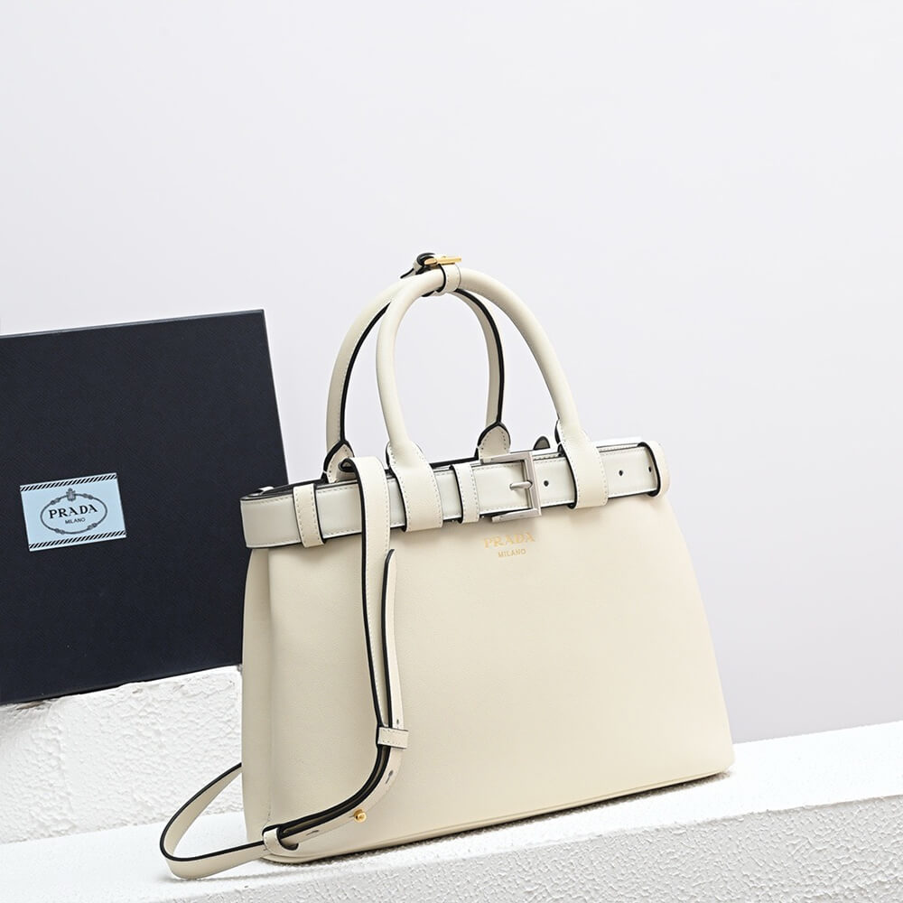 Prada Buckle small leather handbag with belt(high-end grade)