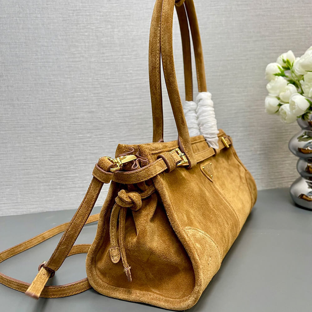 Prada Medium suede handbag(high-end grade)