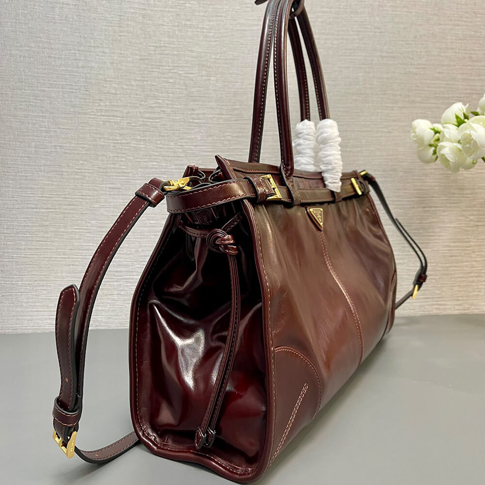 Prada Large leather handbag(high-end grade)