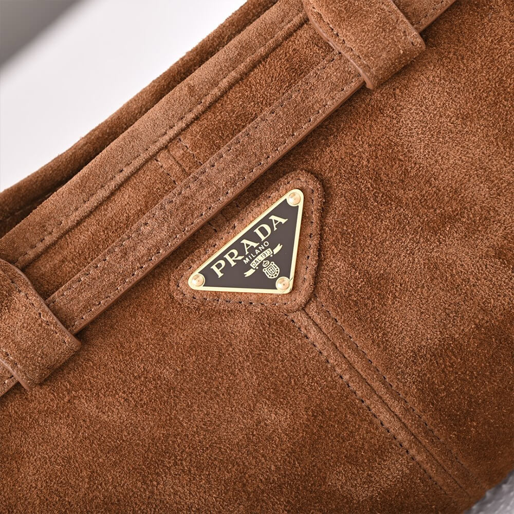 Prada Medium suede handbag(high-end grade)