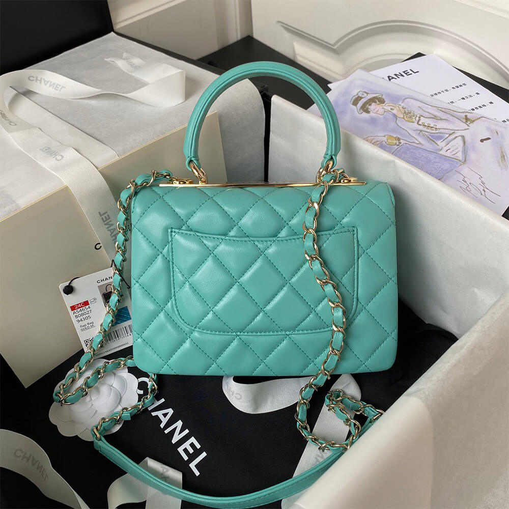 CHANEL Mini Flap Bag with Top Handle(HIGH-END GRADE)