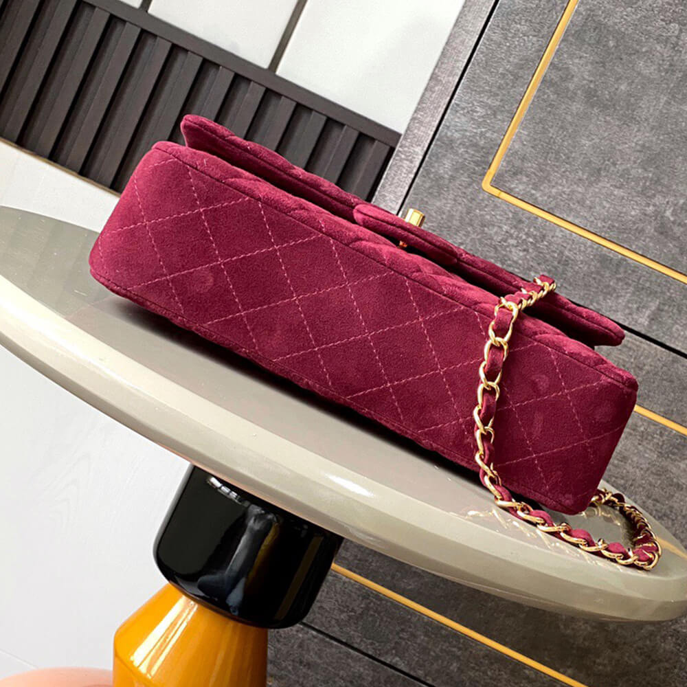 CHANEL Suede Classic Double Flap Handbag(HIGH-END GRADE)