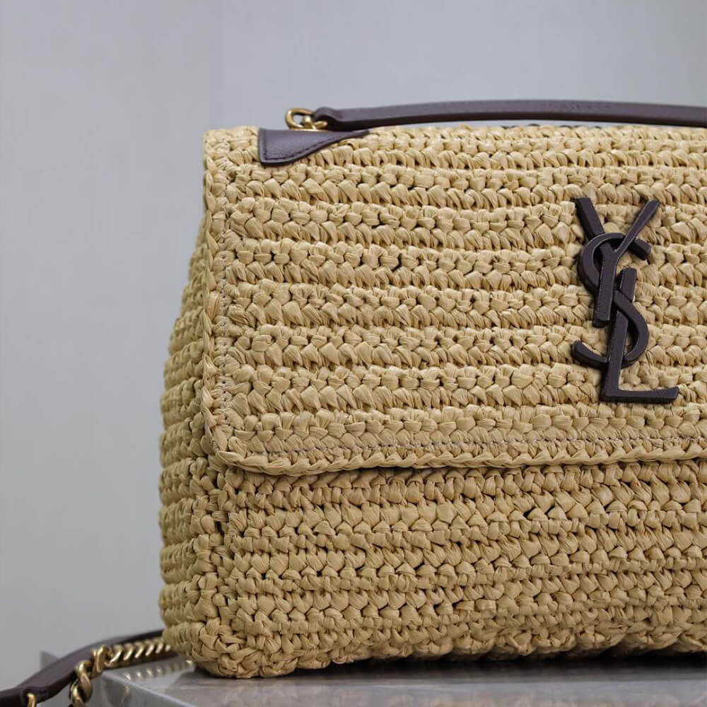 SAINT LAURENT NIKI CHAIN MEDIUM IN RAFFIA(HIGH-END GRADE)