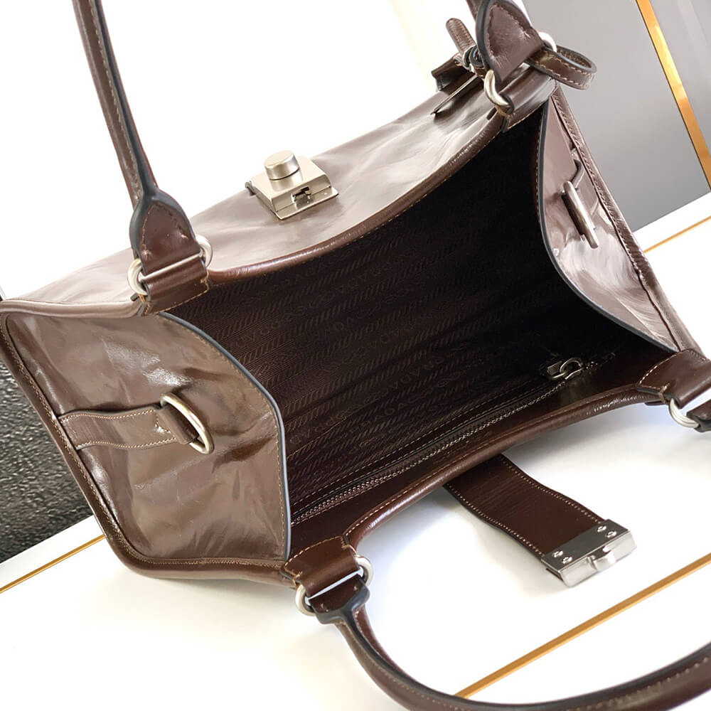 Prada Medium leather tote bag(high-end grade)