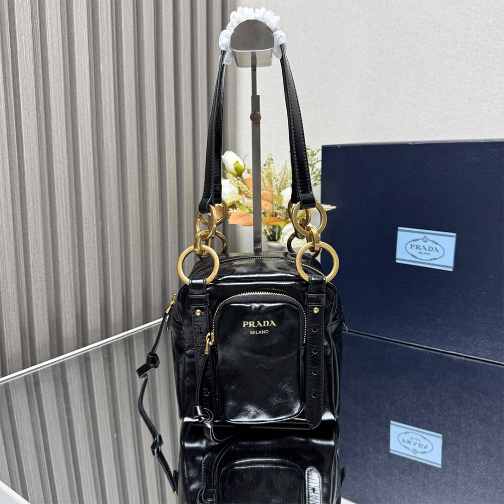 Prada Dangle leather top-handle mini-bag(HIGH-END GRADE)