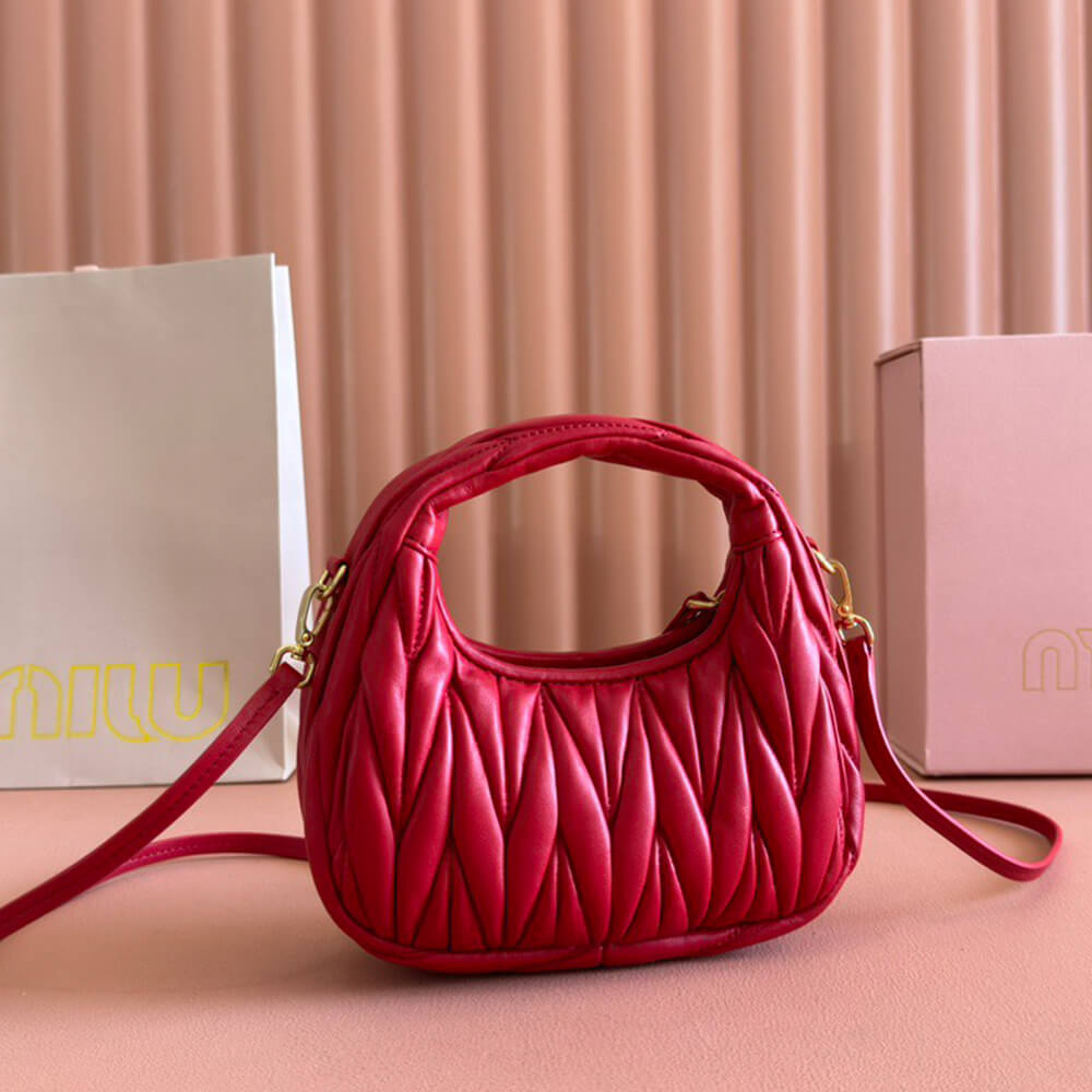 Mini Wander matelasse nappa leather hobo bag(high-end grade)